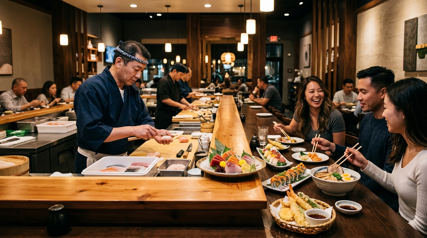 Sushi, nigiri and Japanese dishes at an Elk Grove restaurant