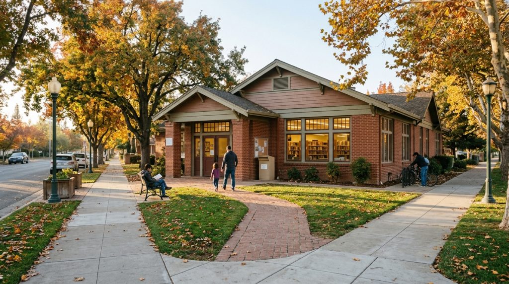 Illustrative historic Elk Grove community building representing the Beyond Books former library project