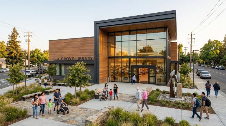 New Elk Grove Library 2026 at 9260 Elk Grove Boulevard before its grand opening